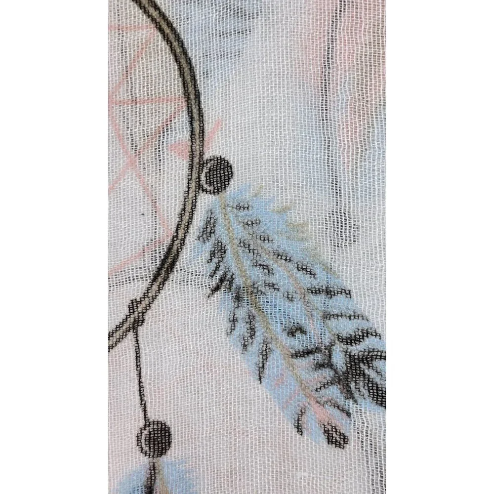 Dream Catcher Scarf American Indian White Pastels 72